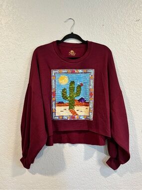 Cropped Cactus Sweatshirt